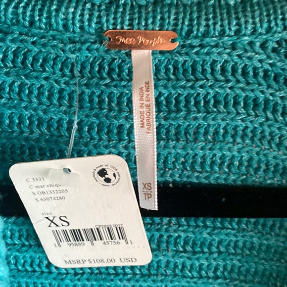 Free People NWT Marlie Ribbed Knit Vneck Pullover Sweater Size XS - Picture 12 of 14